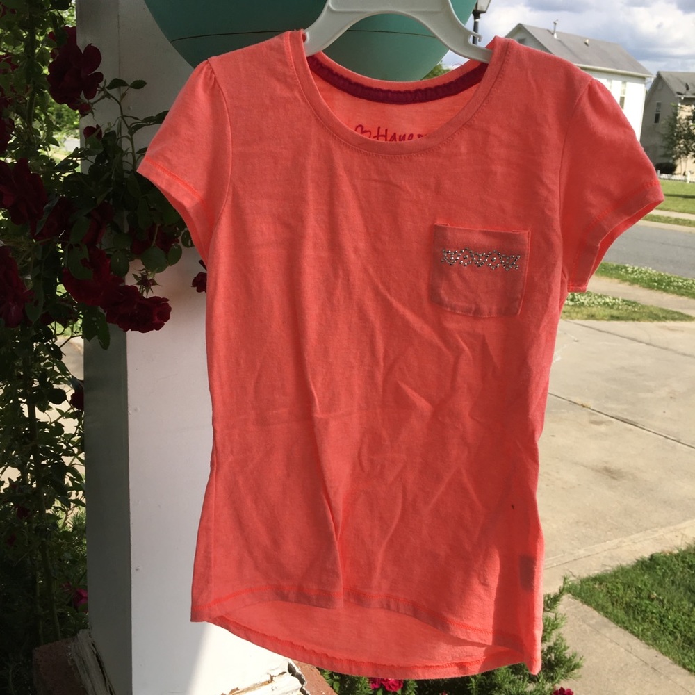 Coral color girl’s tee